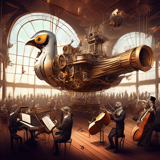 Steampunk Mechanical Bird Orchestra