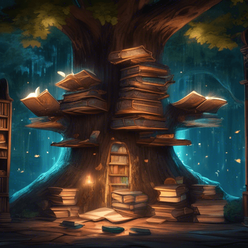 Ghibli-Style Ancient Tree Library